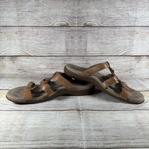 Taos Prize 4 Womens Size 7 Slide Sandals Leather Brown - Picture 8 of 9